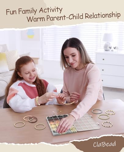 ClaBead Bracelet Making Kit 3200Pcs, Clay Beads Bracelet Kit with Gold Beads and Sliver Beads (Earth Tone) - Image 5
