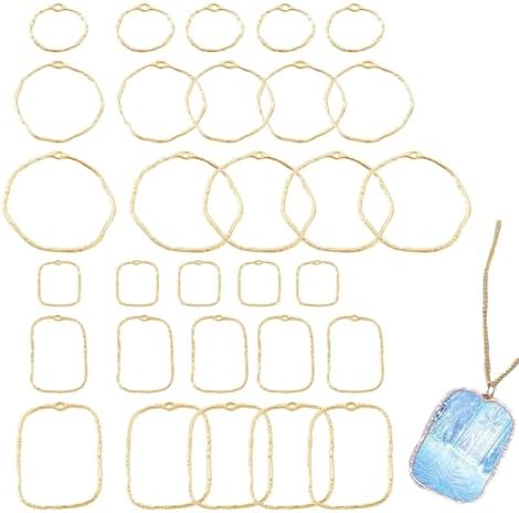 30Pcs Bezels for Resin Jewelry Making Open Back Bezel Pendants and Earring Frames Large Rectangle Ring Charms and Pendants Kit Rose Gold Supplies for DIY Chain Earrings and Craft Projects by Unknown