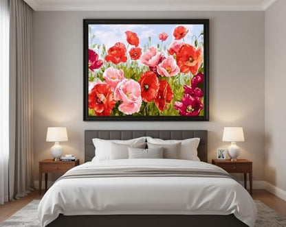 BAISITE Paint by Numbers Kit for Adults Beginners,20" Wx16 L Canvas for Painting Kits for Adults in Colorful Box Poppy Flowers-BSC001-Already Stretched on a Wooden Frame - Image 6