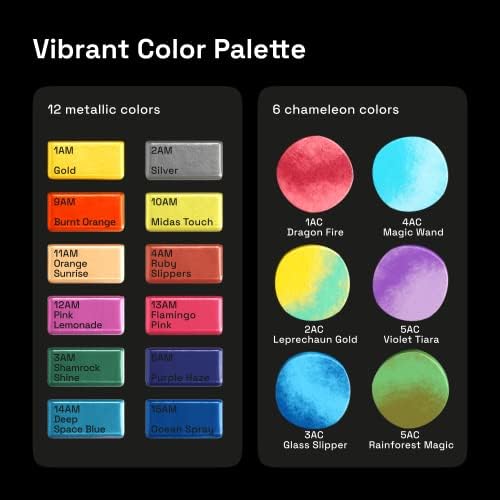 ARTISTRO Metallic Watercolor Paint Set with Palette & Brush Pens - 18 Color - Image 3