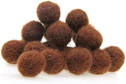 Needle Felt Balls Pure Wool Beads Felted Wool Balls 15mm Handmade DIY Crafts 20pcs (Redish Brown) - Image 2