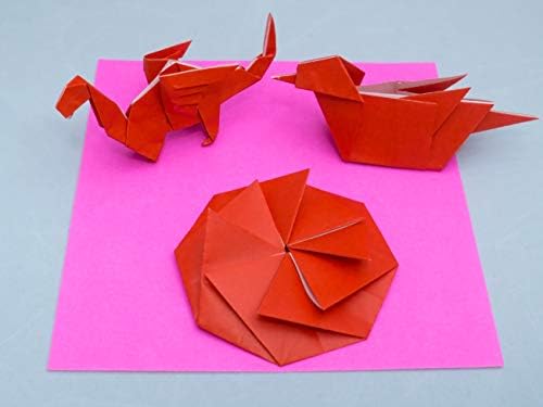 [Taro's Origami Studio] Standard 6 Inch One Sided Single Colors (Red) 50 Sheets (All Same Color) Square Easy Fold Premium Japanese Paper for Beginner - Image 6