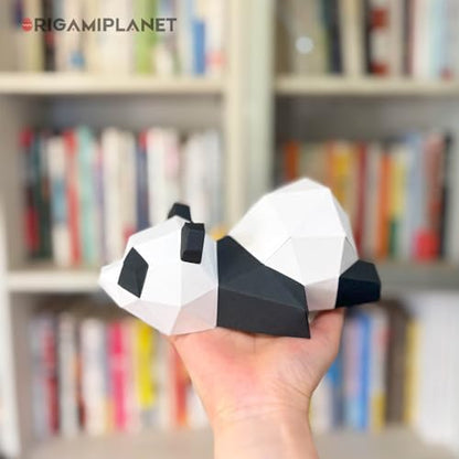 3D Panda Papa Origami Paper Craft Kit, Fun DIY Pre-Cut 3D Paper Art Model for Teens & Adults, Easy Handmade Animal Figurine Sculpture Gift Set for Bookshelf Decoration - Image 2