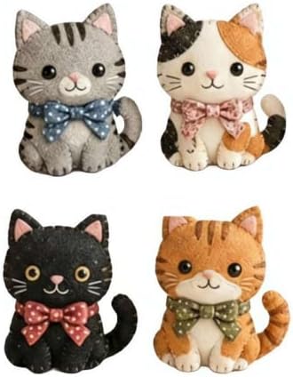 DIY Fabric Animal Craft Kit Creative Handmade Art, Stitch Your Own Whimsical World Patchwork Sewing Set 3D Cute for Making Ornament Adults Beginners, Gift Holidays Keychains (C) by Unknown