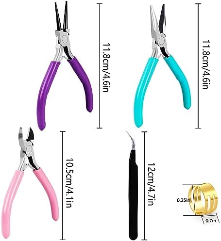 URSKYTOUS 3Pcs Jewelry Pliers Set Jewelry Making Pliers Tools Kit Include Jewelry Making Needle Nose Chain Nose Round Pliers Wire Cutter for Bracelet Beading DIY Craft Jewelry Making Supplies - Image 4