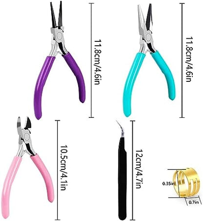 URSKYTOUS 3Pcs Jewelry Pliers Set Jewelry Making Pliers Tools Kit Include Jewelry Making Needle Nose Chain Nose Round Pliers Wire Cutter for Bracelet Beading DIY Craft Jewelry Making Supplies - Image 4
