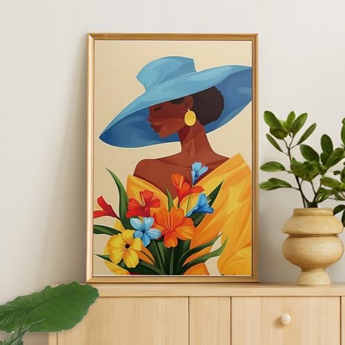 Framed Paint by Numbers Kit for Adults Beginners – Elegant Black Woman - Image 6