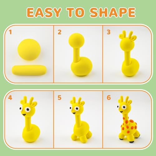 Air Dry Clay for Kids – 12 Animal Modeling Clay Craft Kit with Sculpting Tools and Step-by-Step Tutorials, Non-Toxic Modeling Clay for Ages 6-12, Art Activity Set for Boys Girls - Image 3