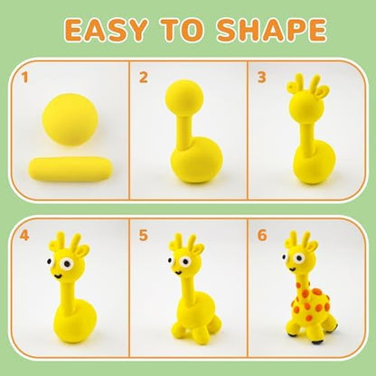 Air Dry Clay for Kids – 12 Animal Modeling Clay Craft Kit with Sculpting Tools and Step-by-Step Tutorials, Non-Toxic Modeling Clay for Ages 6-12, Art Activity Set for Boys Girls - Image 3