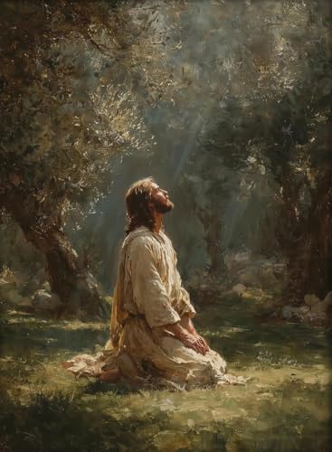 Vintage Jesus Paint by Numbers Kit for Adults Framed Canvas, Frameworkless by FairylandJinWenn