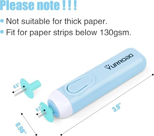 2-in-1 Electric Quilling Pen with Dual Tips for 1.5-10mm Strips, Blue - Image 2