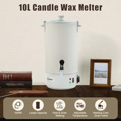 TCFUNDY Candle Making Wax Melter 10L Electric Non-Stick Wax Melting Pot DIY - Image 2