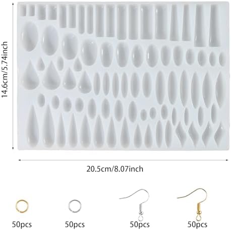 Attuslla Earring Resin Moulds Kit, Earring DIY Casting Mould Set with Ear Hook, Jump Rings or Earrings Pendants Keychains - Image 4