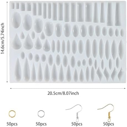 Attuslla Earring Resin Moulds Kit, Earring DIY Casting Mould Set with Ear Hook, Jump Rings or Earrings Pendants Keychains - Image 4
