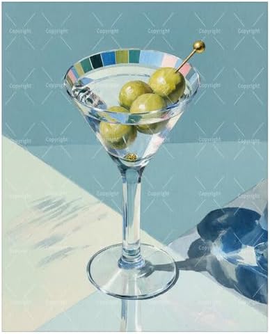 Sceorixa Drink Paint By Numbers Kit for Adults - DIY Martini Glass Olives Painting On Canvas 16X20 in, Acrylic Paint Set, Suitable for Beginners, Bar Decor Art for Home Decoration Or Gifts, Unframed by Unknown