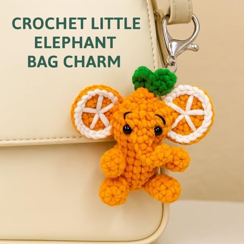 Elephant Crochet Kit for Beginners, Learn to Crochet Starter Set with Step-by-Step Video Tutorial & Crocheting Manual, Easy Yarn Knitting Project for Adult & Kid 12+, Stuffed Animal Doll for Xmas Gift - Image 2