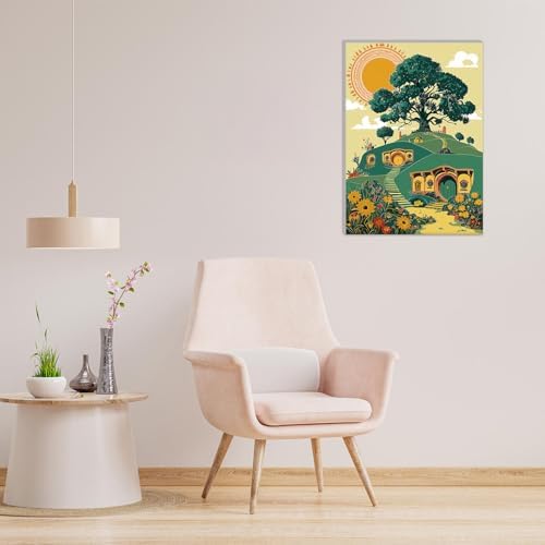 MAXBYE Framed Paint By Numbers Kits for Adults with Wooden Easel, DIY New Zealand House Adult Paint by Number Kits, Oil Acrylic Paintings Kit for Beginners Gift Home Wall Garden Decor 10×14 Inch - Image 5