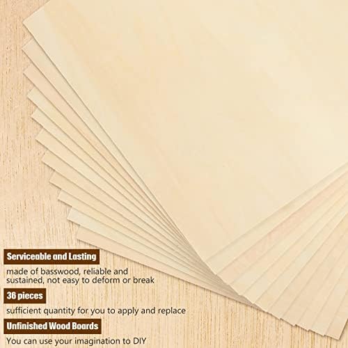 Riakrum Basswood Sheets Plywood Board Unfinished Wood Boards for Crafts for DIY Laser Projects Architectural Mini House Building Hobby Model Making(6 x 6 x 1/8 Inch,36) - Image 6
