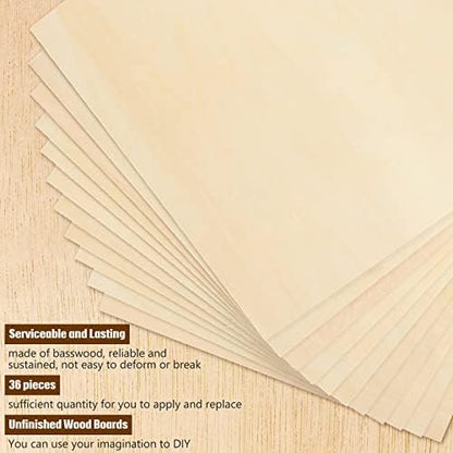 Riakrum Basswood Sheets Plywood Board Unfinished Wood Boards for Crafts for DIY Laser Projects Architectural Mini House Building Hobby Model Making(6 x 6 x 1/8 Inch,36) - Image 6