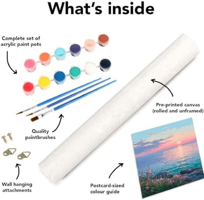 Mrnsiet Paint by Number for Adults Beginners, Easy Lake Paint by Numbers Kits on Canvas, Sunset Oil Painting Kits Adults' Paint-by-Number Kits for Home Wall Decor 16x20 Inch - Image 6