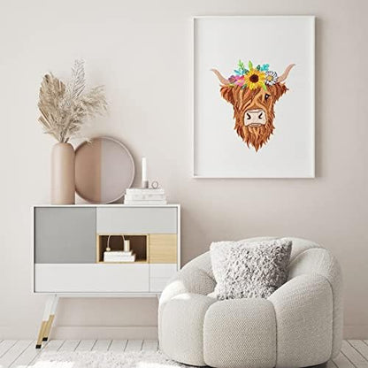 Louise Maelys Highland Cow Floral Embroidery Kit for Beginners Craft - Image 6