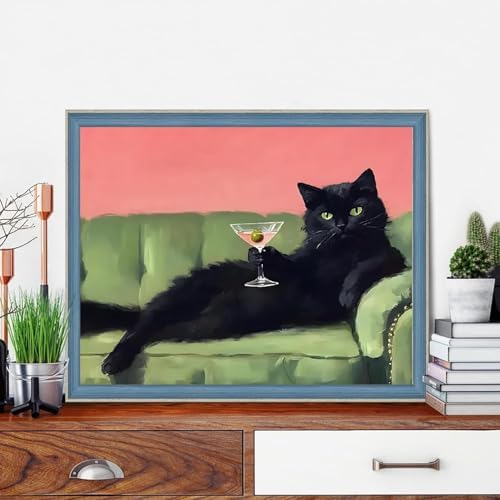 TCDZMYGS Stamped Cross Stitch Kits for Beginners,Black Cat-12x16in - Image 2