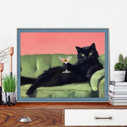 TCDZMYGS Stamped Cross Stitch Kits for Beginners,Black Cat-12x16in - Image 2