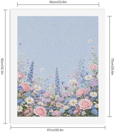 Bozfoxa Paint by Numbers Kit for Adults Beginner Blue Daisy Meadow - Image 2