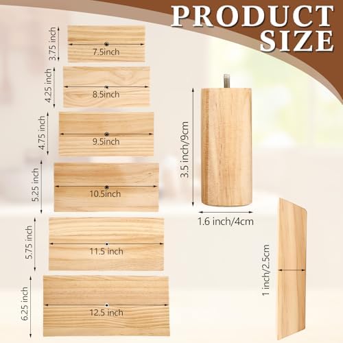 DoubleFill 6 Pack Pottery Molds 12.5" 11.5" 10.5" 9.5" 8.5" 7.5" Thickness 1" Plaster Molds Wood Pottery Tools with Handle for Ceramic Top Forms DIY Bowls Plate Dish Slump Press Art Making (Rectangle) - Image 2