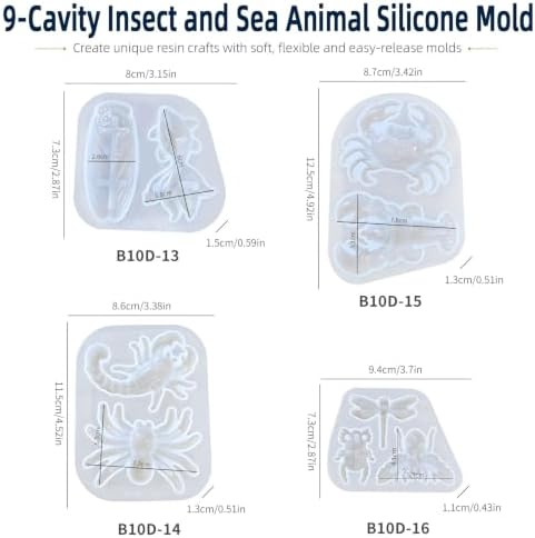 4 PCS Insect Silicone Resin Molds Set – 3D Bug Epoxy Casting Mold Kit - Image 5
