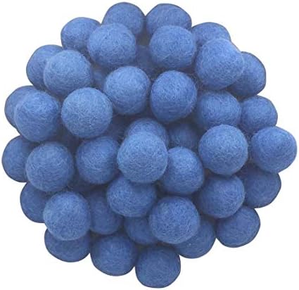 Elaine Room 2cm 20mm Wool Felt Balls Beads 100% Natural Wool Felting Woolen Felted Fabric for Home Decor Dream Catcher DIY Garland Crafts Handcrafts Project DIY (sea Blue 50pcs) by Elaine+Room
