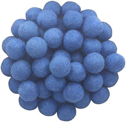 Elaine Room 2cm 20mm Wool Felt Balls Beads 100% Natural Wool Felting Woolen Felted Fabric for Home Decor Dream Catcher DIY Garland Crafts Handcrafts Project DIY (sea Blue 50pcs) by Elaine+Room