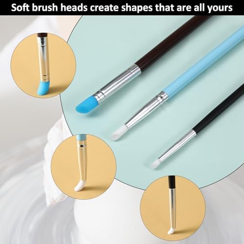 15 Pcs Silicone Sculpting Tools, Silicone Clay Sculpting Tools, Pottery Tools, Modeling Dotting Tools, Clay Shaping Modeling Wipe Out Tools, Embossing Tool for DIY Handicraft - Image 7