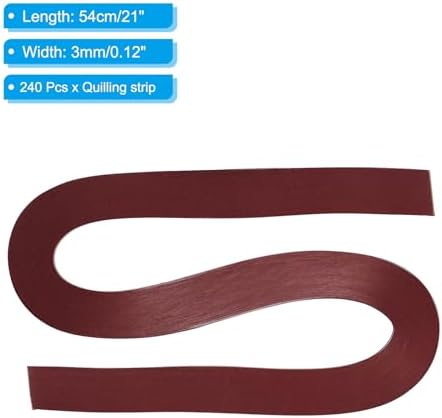 PATIKIL 240pcs Quilling Strips Paper 1/8"(3mm) 21"(54cm) Origami Paper Quilling Strip for Art DIY Hand Craft Christmas, Burgundy Red - Image 2