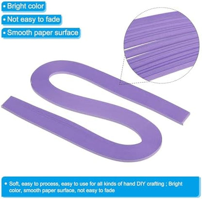 PATIKIL 360pcs Quilling Strips Paper 1/8"(3mm) 21"(54cm) Origami Paper Quilling Strip for Art DIY Hand Craft Christmas, Light Purple - Image 3