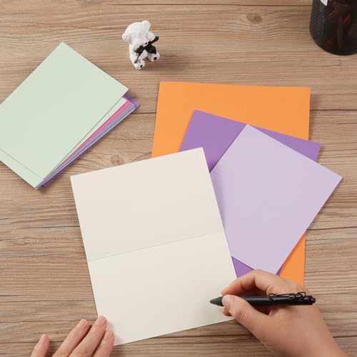 50 Pack Blank Folded Cardstock Business Cards, Multicolor, 3x5 - Image 6