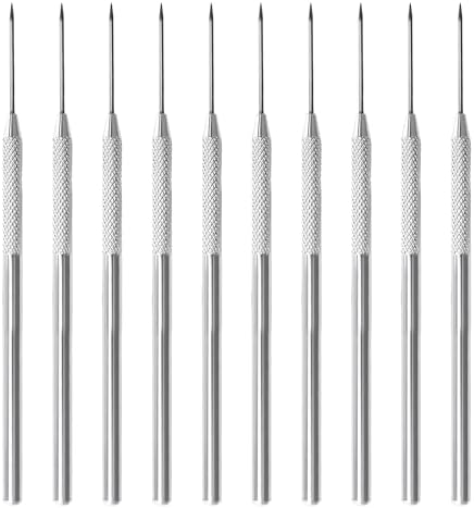 DIYOOHOMY 10 Pcs Clay Needle Tool Set, Metal Pin Polymer Air Dry Clay Sculpting Tools for Pottery Carving Scoring Dotting Modeling, Ceramic Detail DIY Craft Supplies by DIYOOHOMY