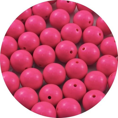 40pcs Acrylic Round Beads for Crafts 18mm Resin Candy Color Spacer Beads with Hole for Jewelry Making Sewing Crafts Decoration Necklaces Bracelets Earrings Supplies(Rose Red) by Unknown