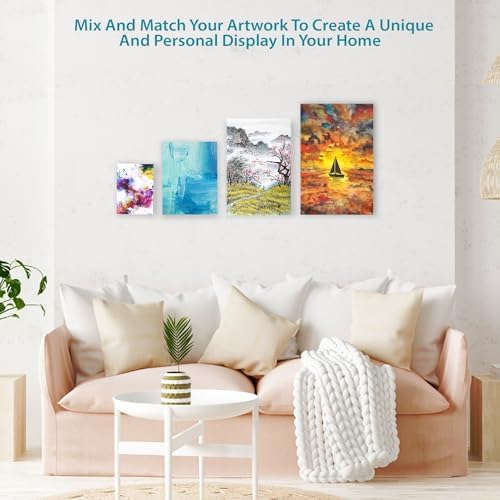 KEFF 32-Pack Bulk Canvas for Painting, 8 of 5x7, 8x10, 9x12, 11x14 Canvas Boards for Painting, Art Supplies for Adults & Kids - 100% Cotton Primed Painting Canvas for Acrylic, Oil, Watercolor, Tempera - Image 6