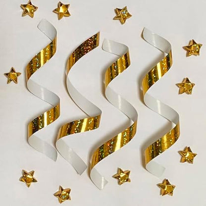 500-Strips Gold Sparkle Foil Paper Strips for Making Origami Stars, Lucky Stars, Puff Stars. Reflective Mirror Shiny Paper Strips, 0.5 x 11 inch. (Gold Sparkle Foil, 500) - Image 3