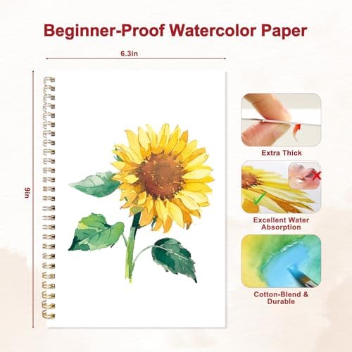 Flowers Watercolor Workbook, Watercolor Painting Book Kit - Image 3