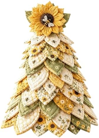 DIY Quilted Christmas Tree Kit, 3D Fabric Patchwork Craft Set for Adults & Beginners, Handmade Holiday Sewing & Tabletop Decor Project, Creative Crafting Gift Box (#Y) by Unknown