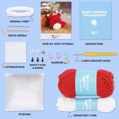 CrochetBox Red Fox Crochet Kit for Beginners, Easy Craft for Adults - Image 3