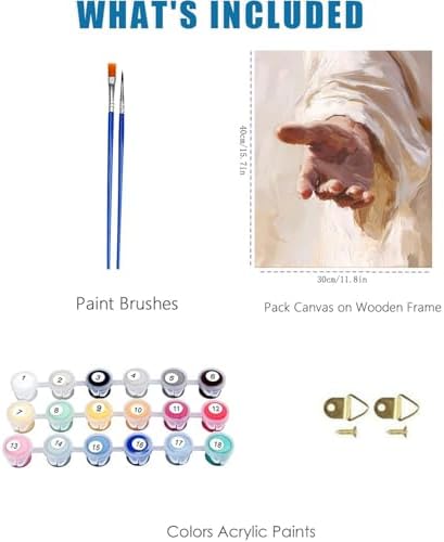 Jesus Paint by Numbers Kit for Adults Framed Canvas, Frameworkless - Image 3