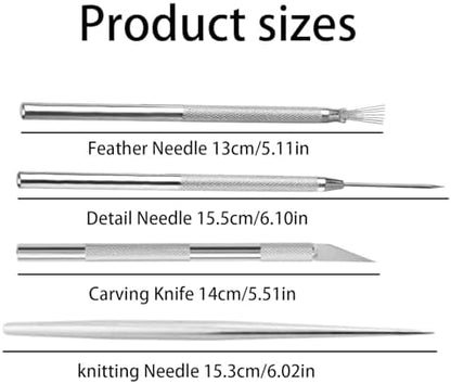 4 Pcs Clay Needle Tools Set, Sculpting & Carving Tools for Precision Sculpting, Texturing and Ceramic Scoring, Model Clay Supplies - Image 2