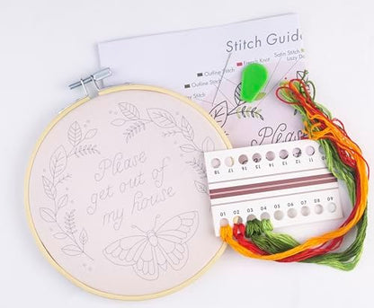 FUNATIC Please Get Out of My House Funny Embroidery Kit for Adults - Image 2