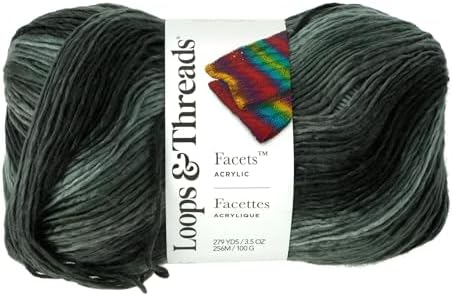 Loops & Threads Facets Yarn - Yarn for Knitting, Crochet, Weaving, and Arts & Crafts - Storm, Acrylic, 3.5 oz - Image 6