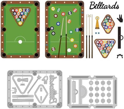 Billiard Table Cutting Dies Billiard Balls Carbon Steel Die Cuts Stencils Blessing Card Scrapbooking Embossing Template Dies for Birthday Greeting Card Making Album Photo Decor by DELORIGIN