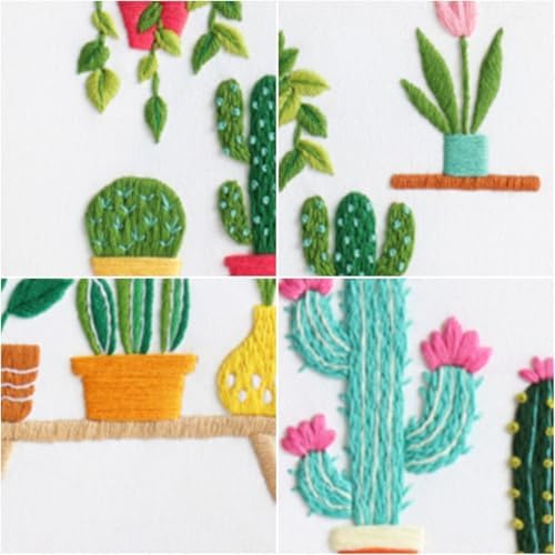 Louise Maelys 3 Pack Cactus Embroidery Kit for Beginners Plant DIY - Image 4