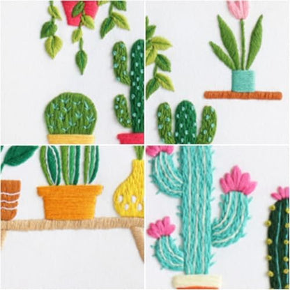 Louise Maelys 3 Pack Cactus Embroidery Kit for Beginners Plant DIY - Image 4
